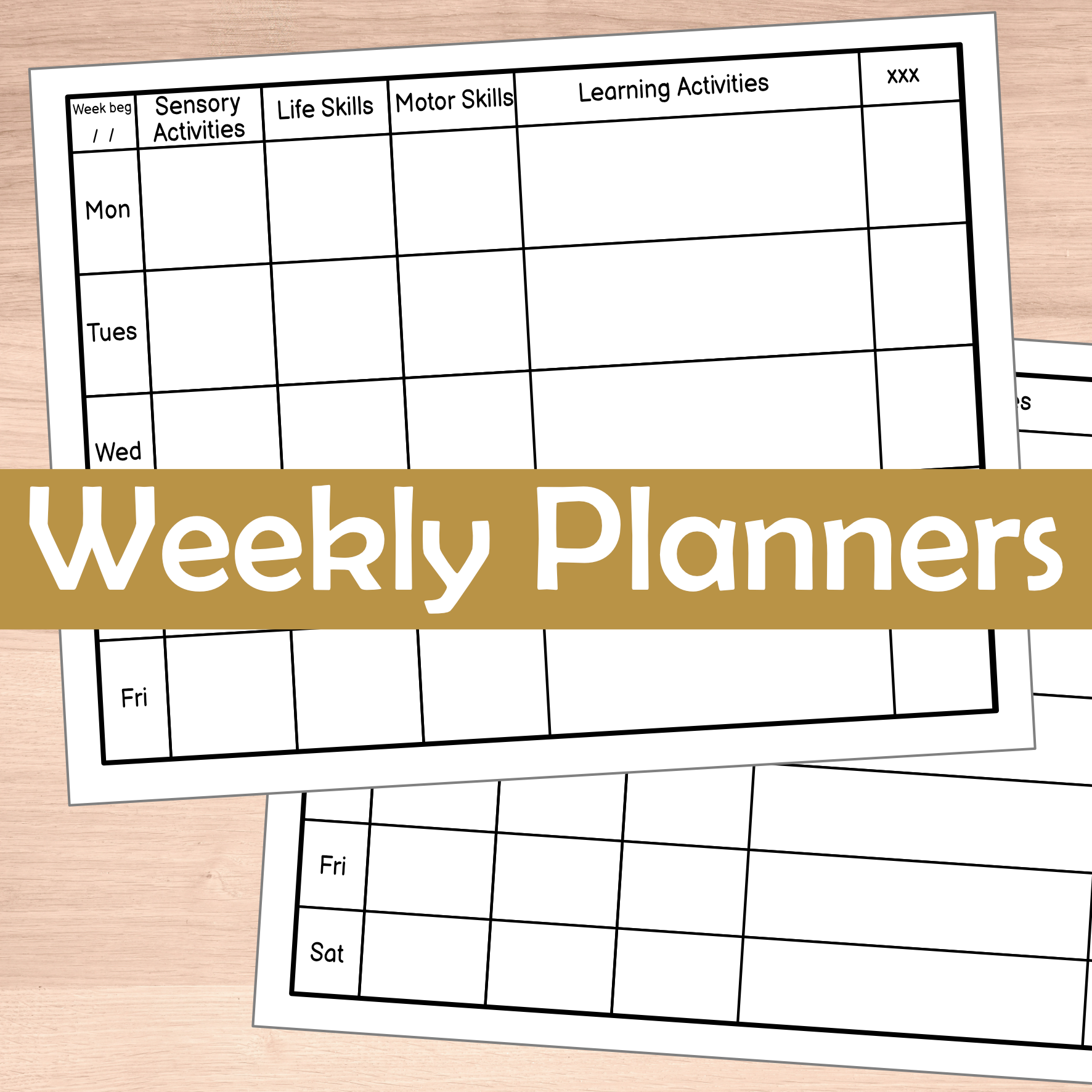 Autism Home Learning Weekly Planner