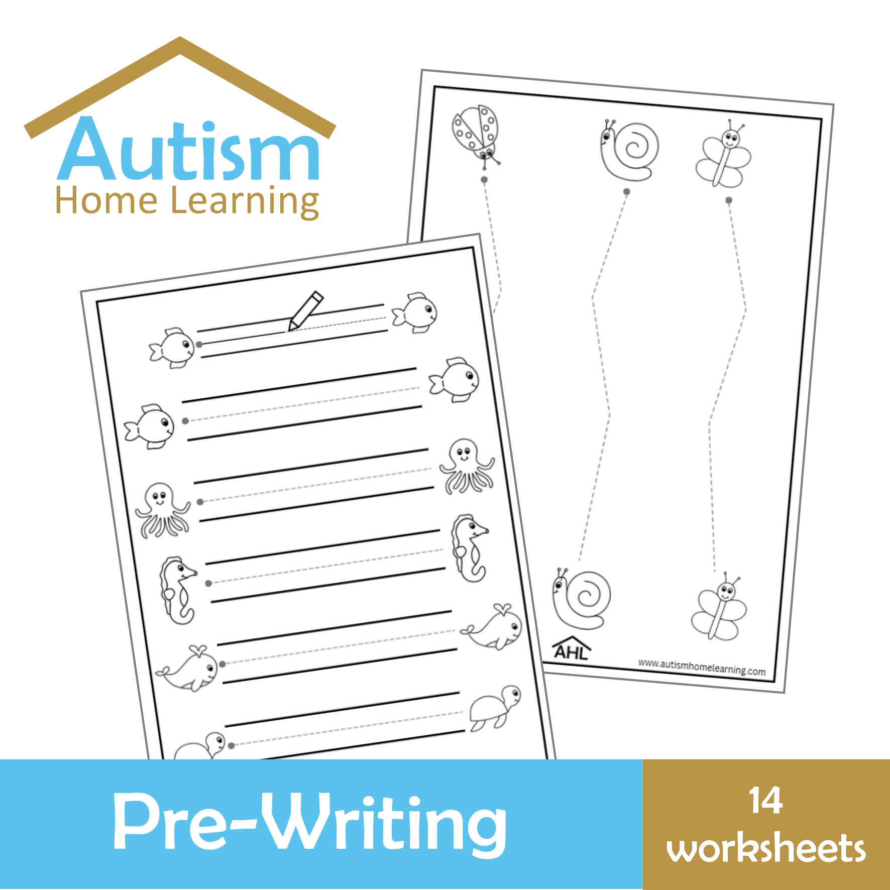 Animals & Insects Themed Pre-Writing Worksheets