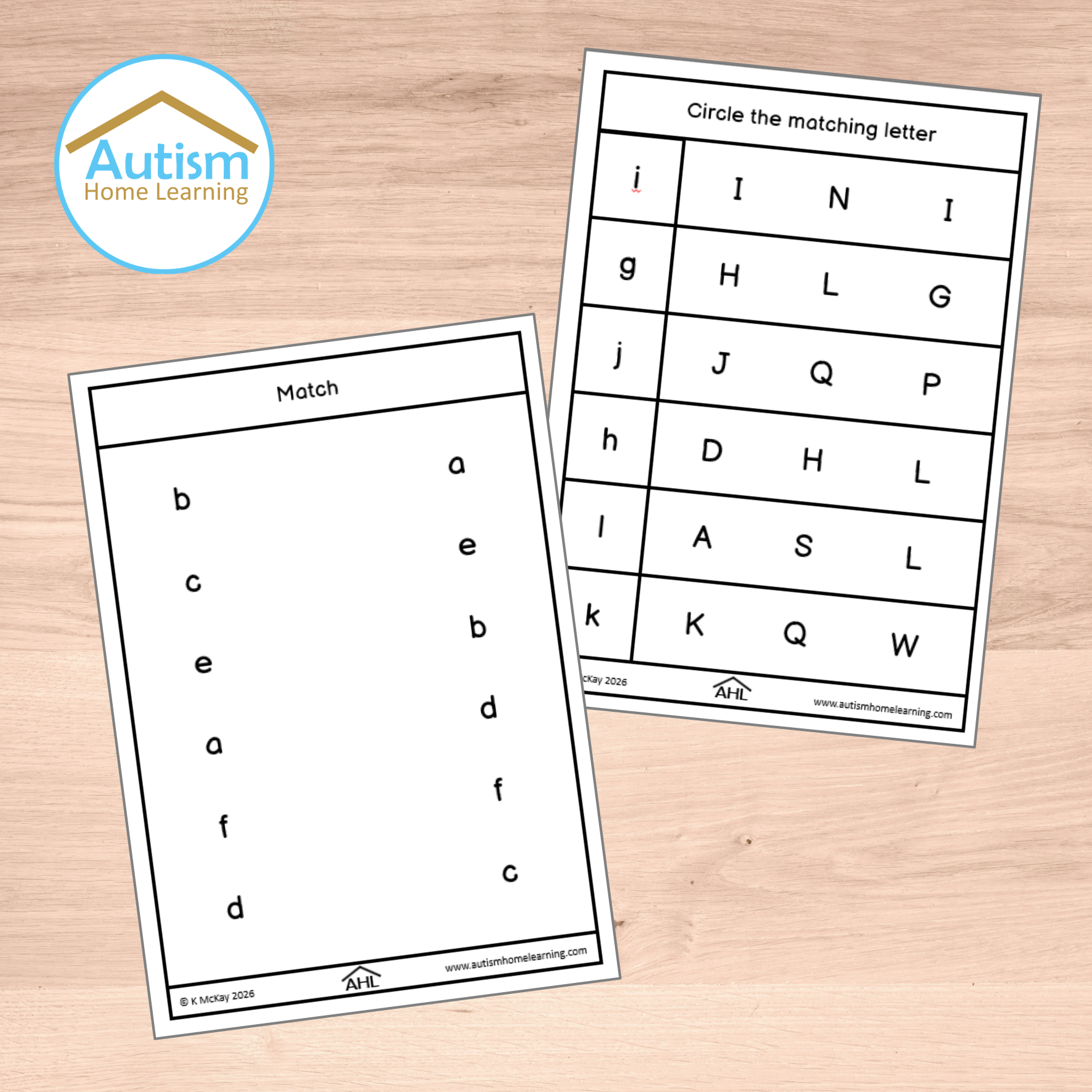 matching letters worksheets cover 2.png
