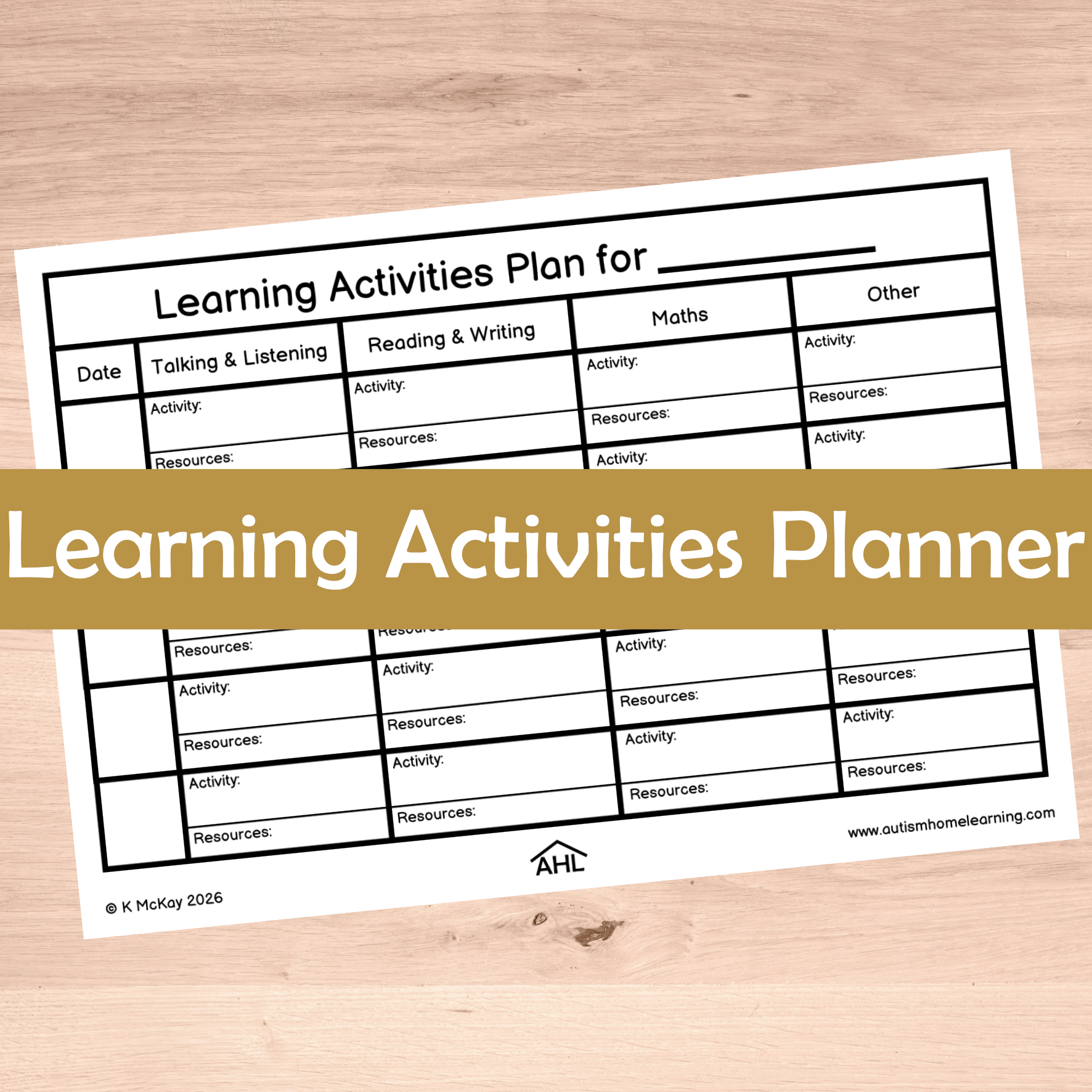 Learning Activities Planner