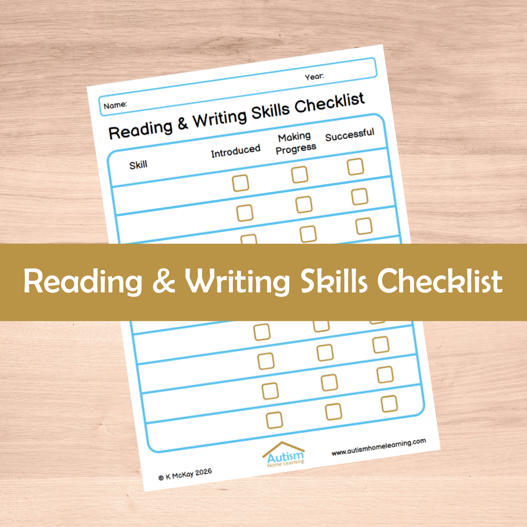 Reading and Writing Skills Checklist