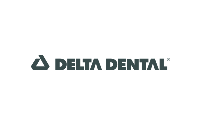 Logo of Delta Dental with a stylized triangle icon and the text 'Delta Dental'.