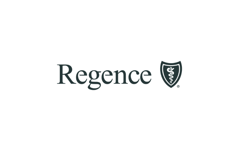 Regence logo with a shield emblem containing a medical snake symbol.
