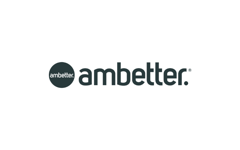The image features the Ambetter logo, with the word "ambetter" in lowercase letters next to a dark circle containing the word "ambetter."