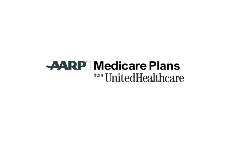 A logo for AARP Medicare Plans from UnitedHealthcare.