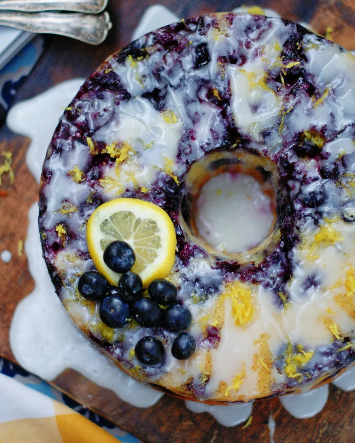 Lemon Blueberry Poundcake with Cream Cheese Frosting