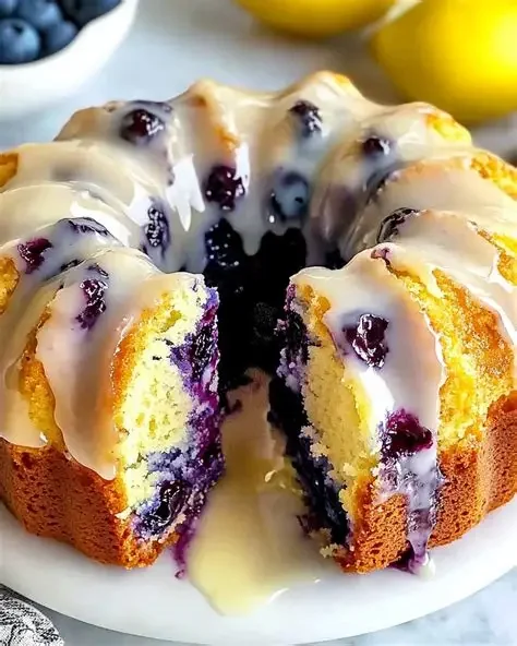 Lemon Blueberry Pound Cake with Lemon Glaze