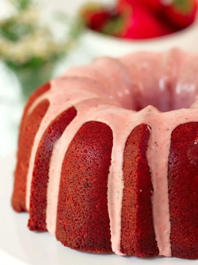 Strawberry Pound Cake - with Strawberry  Glaze