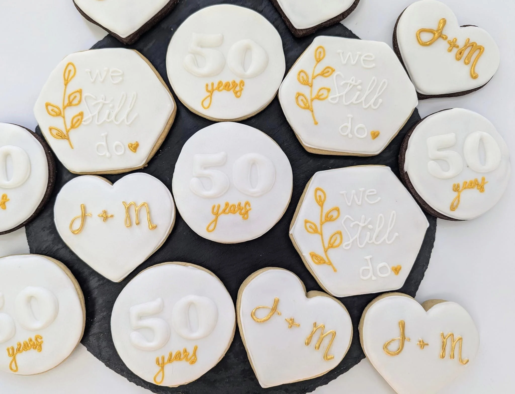 50th anniversary themed cookies