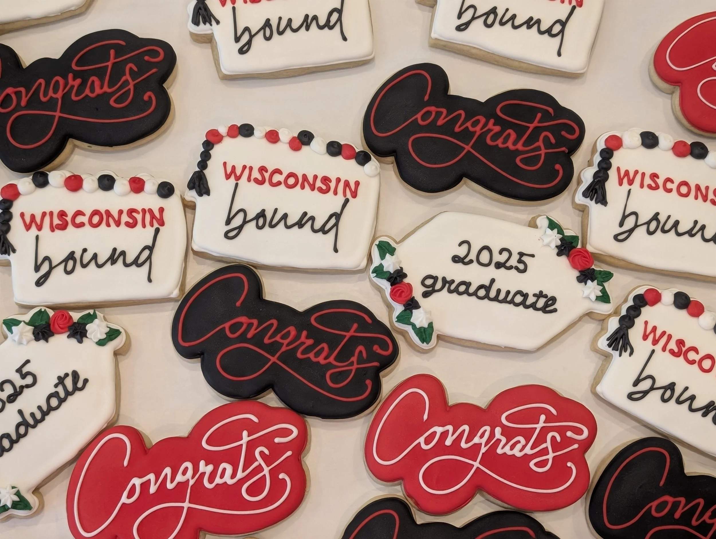 Congratulations themed cookies for graduation party