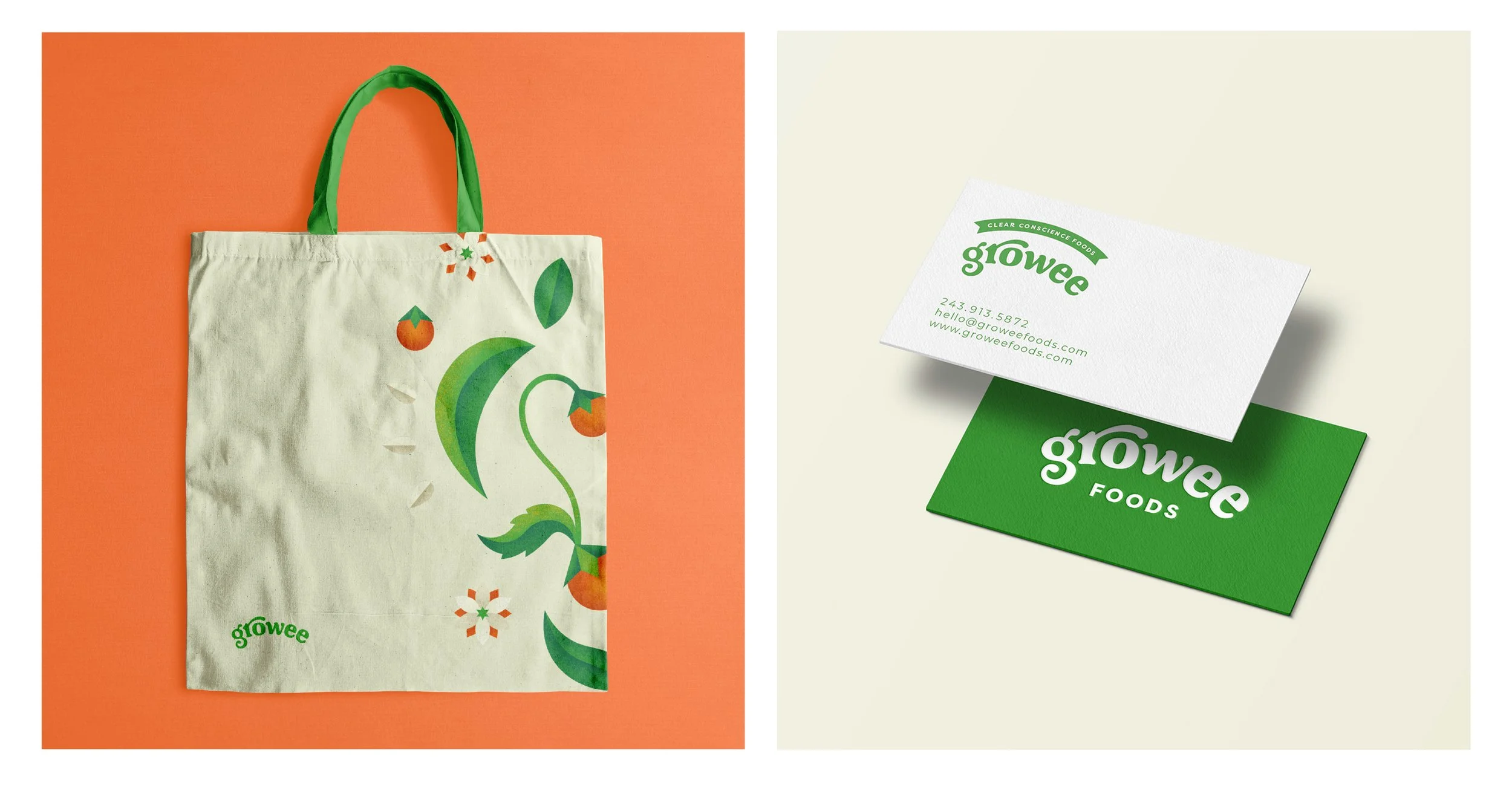 growee brand identity business card design