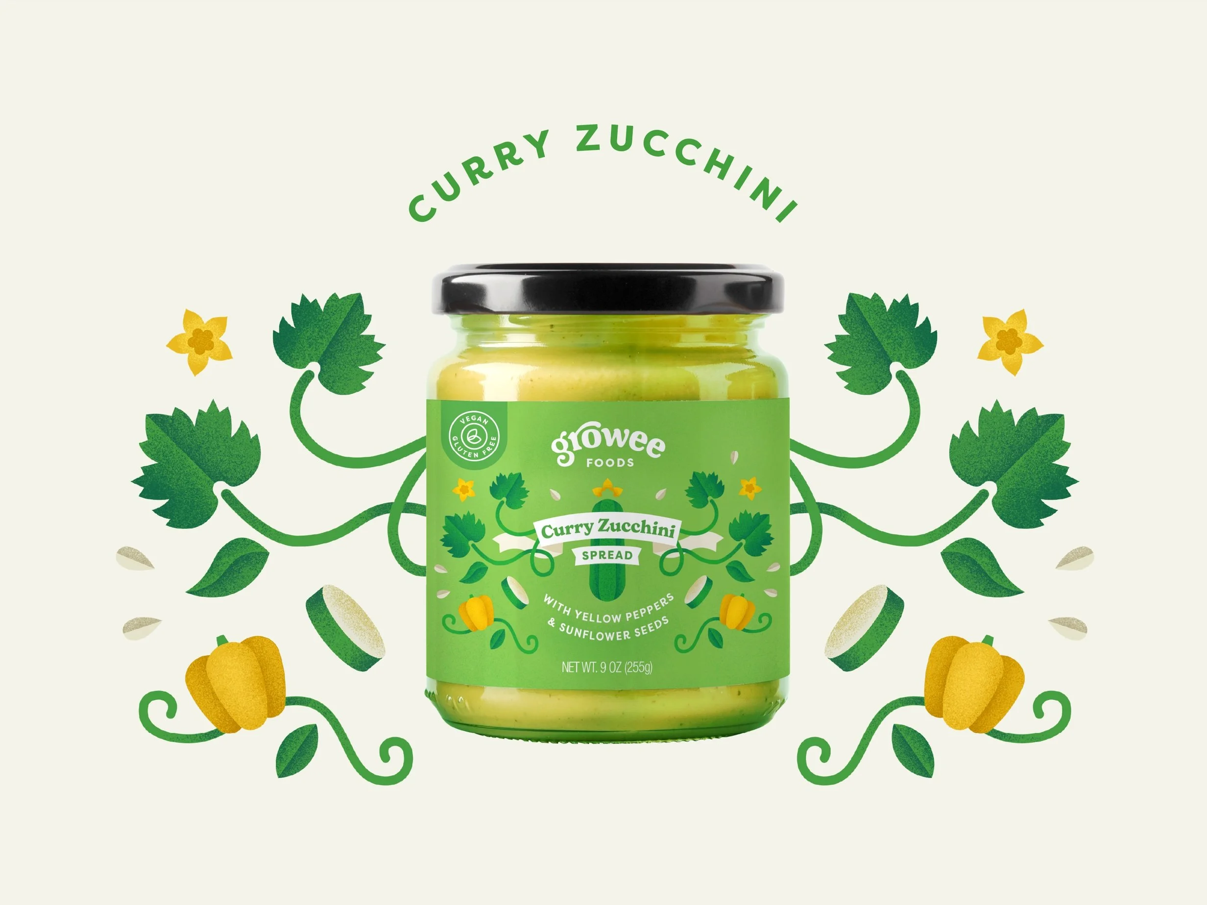 food packaging illustration zucchini