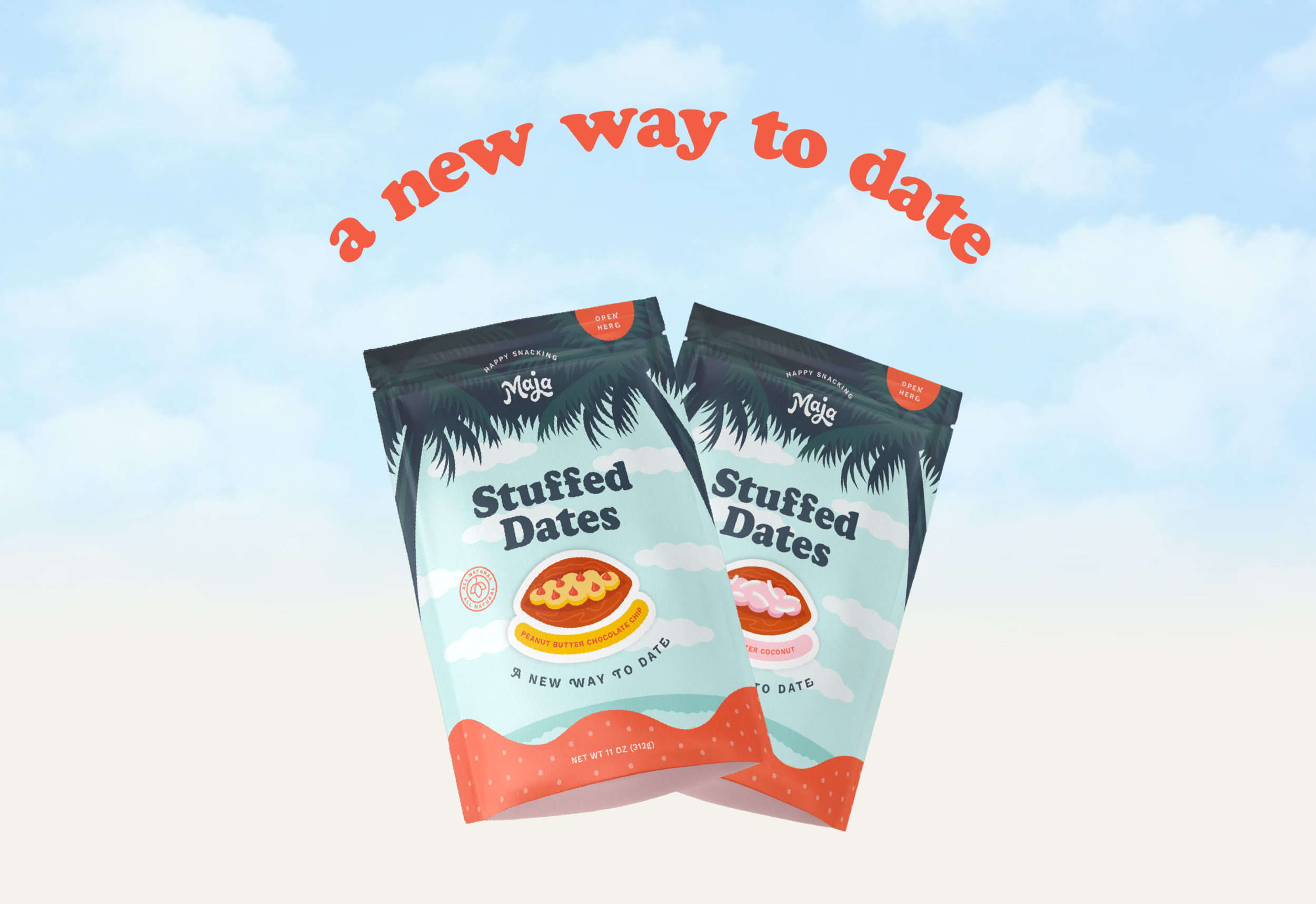 maja dates package mockup sky background