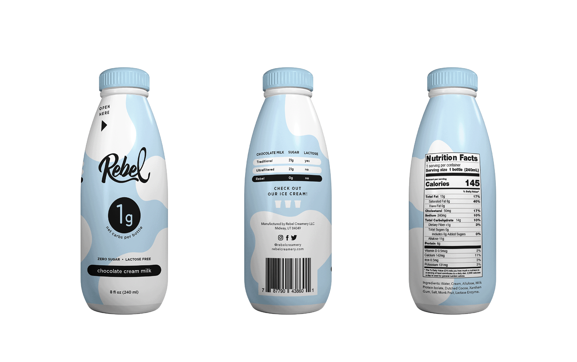 rebel milk bottle package design