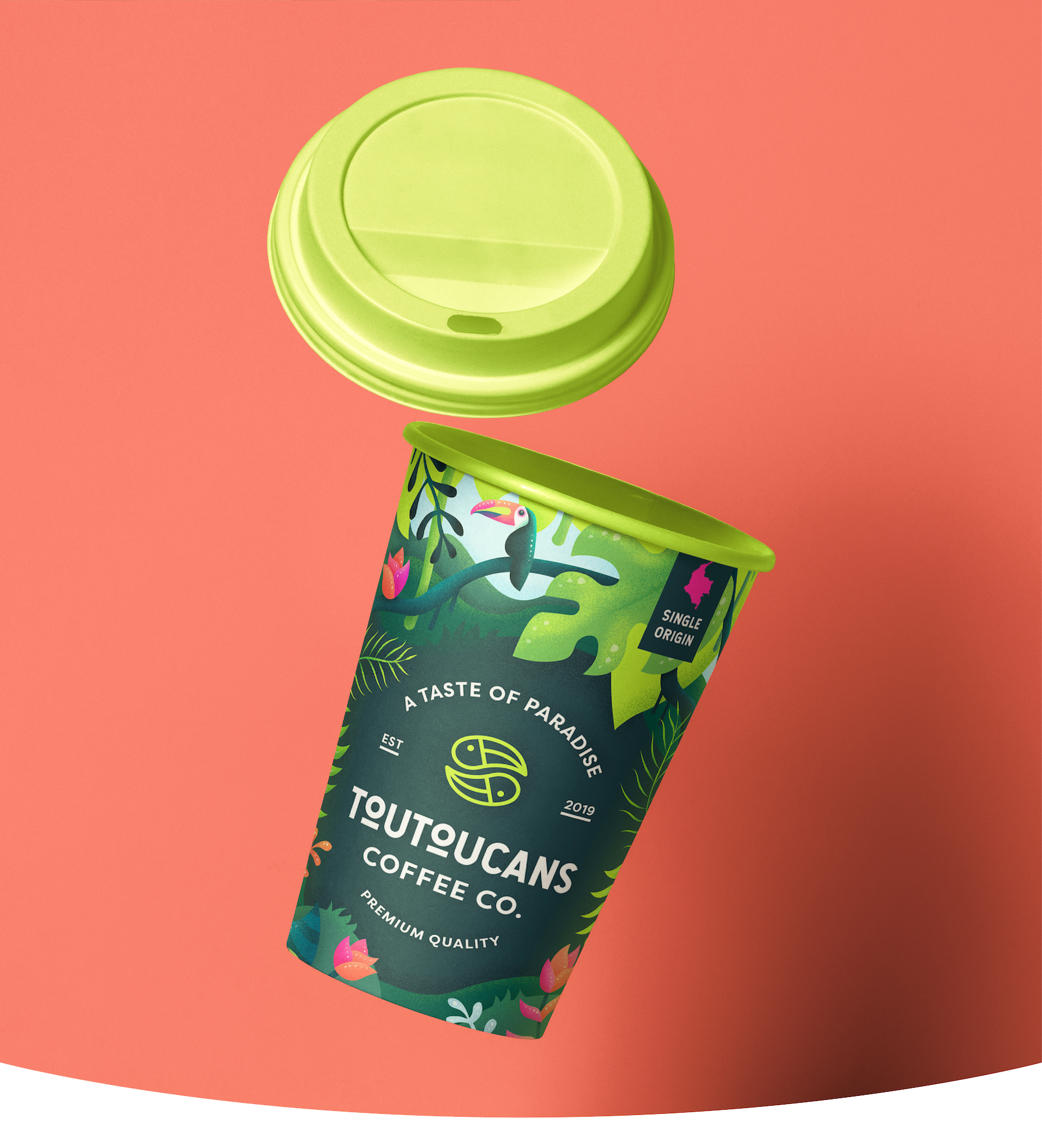 toutoucans coffee cup mockup