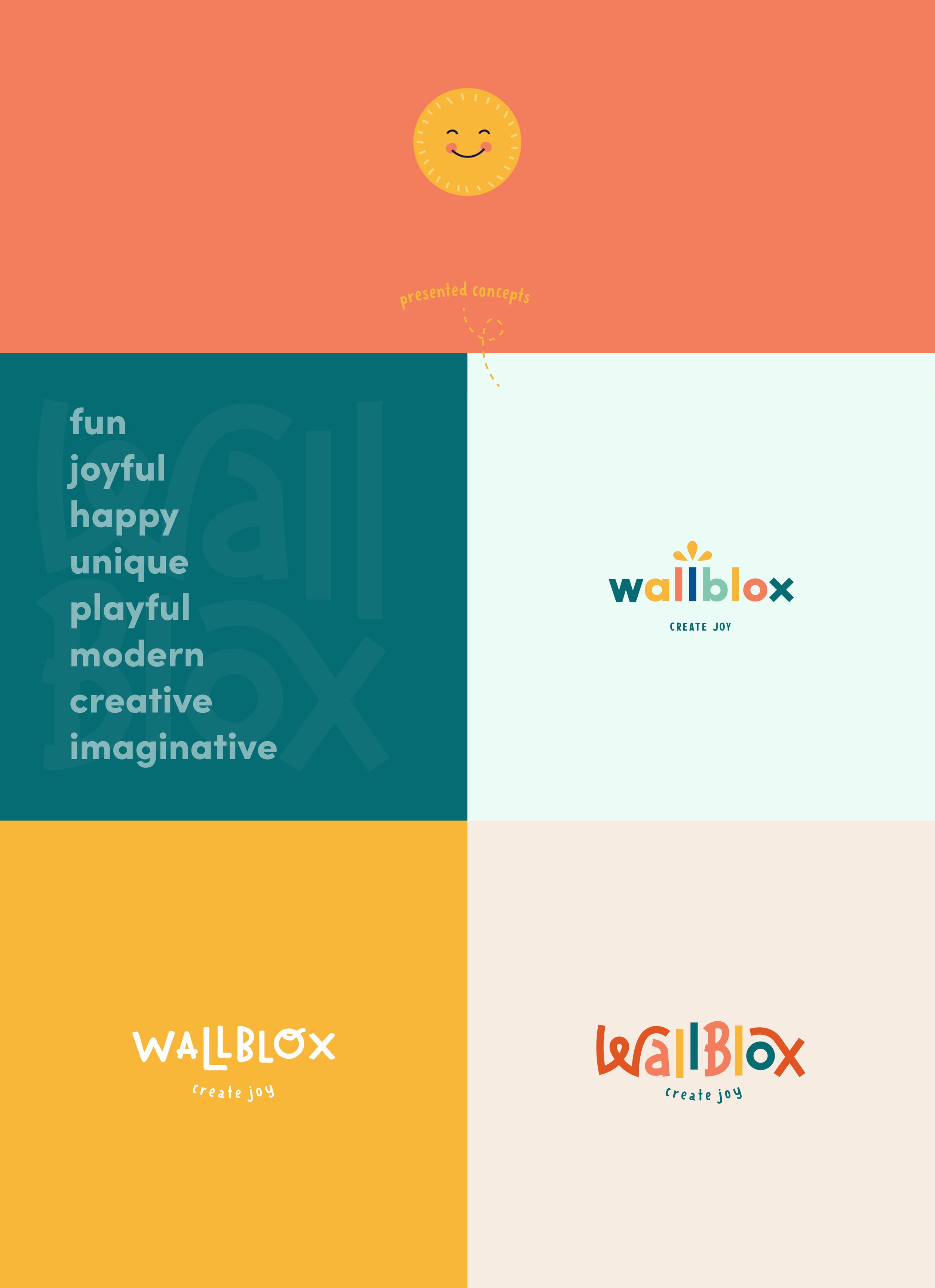 wallblox kids brand logo concepts