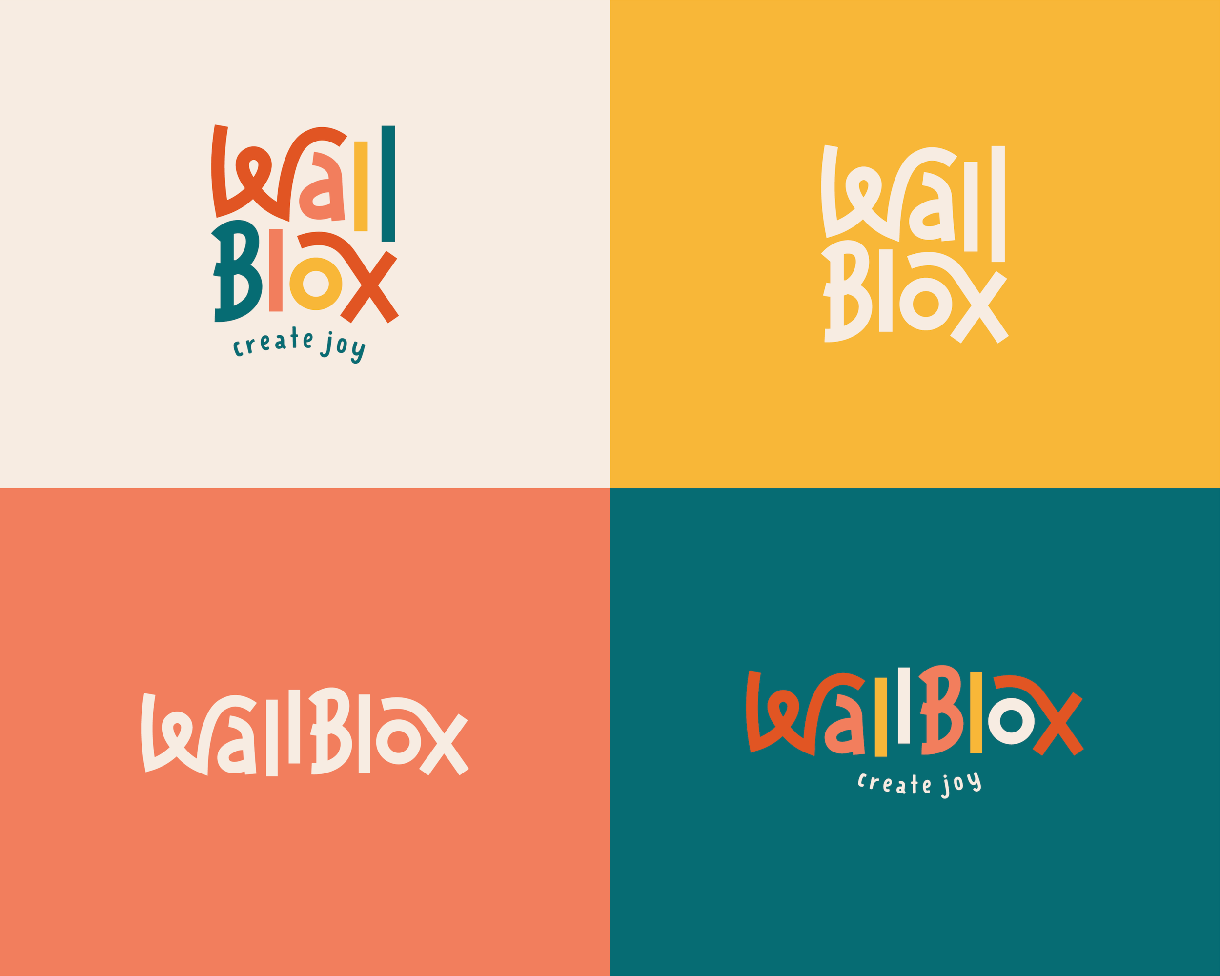 wallblox hand lettered kids logo design