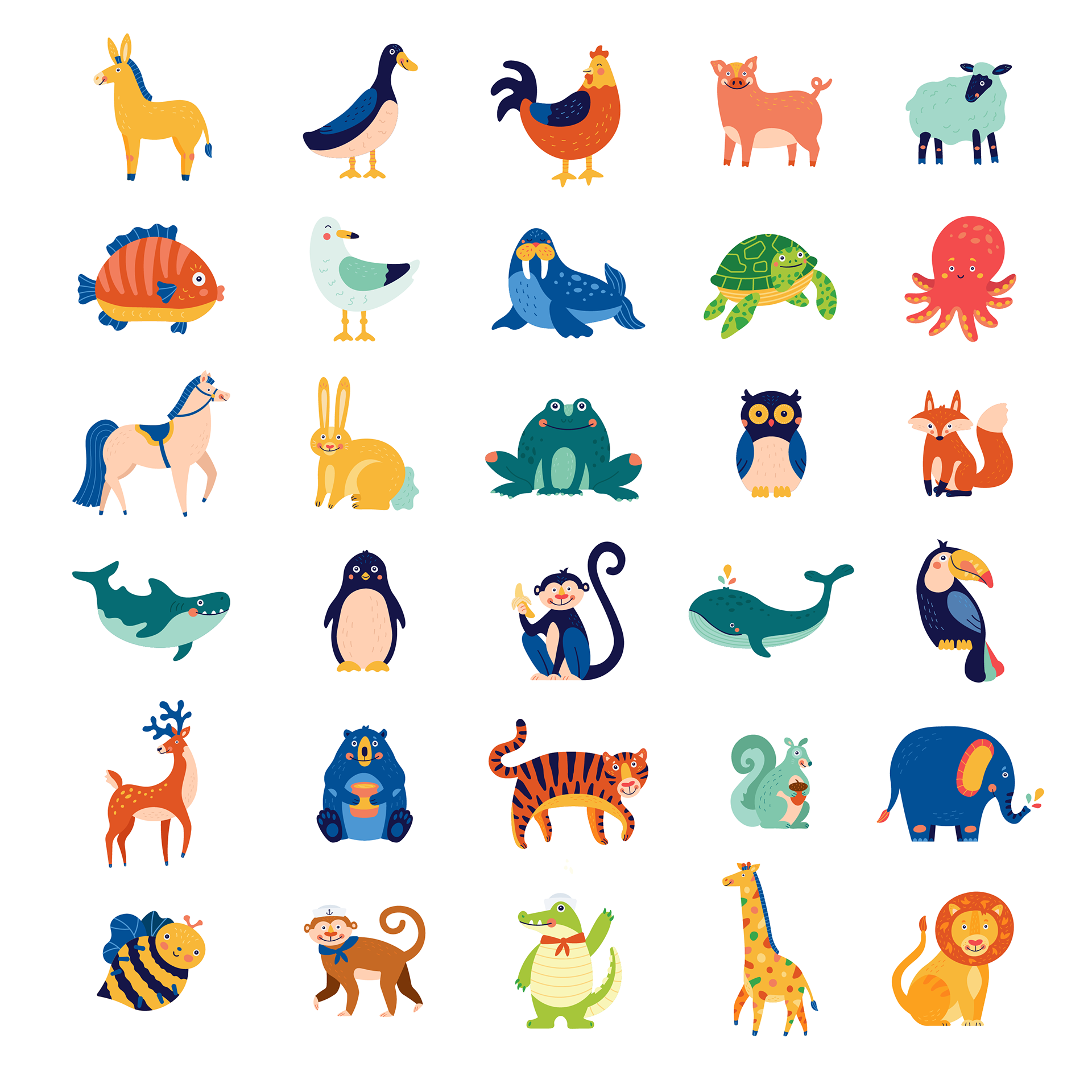wallblox kids animal illustrations