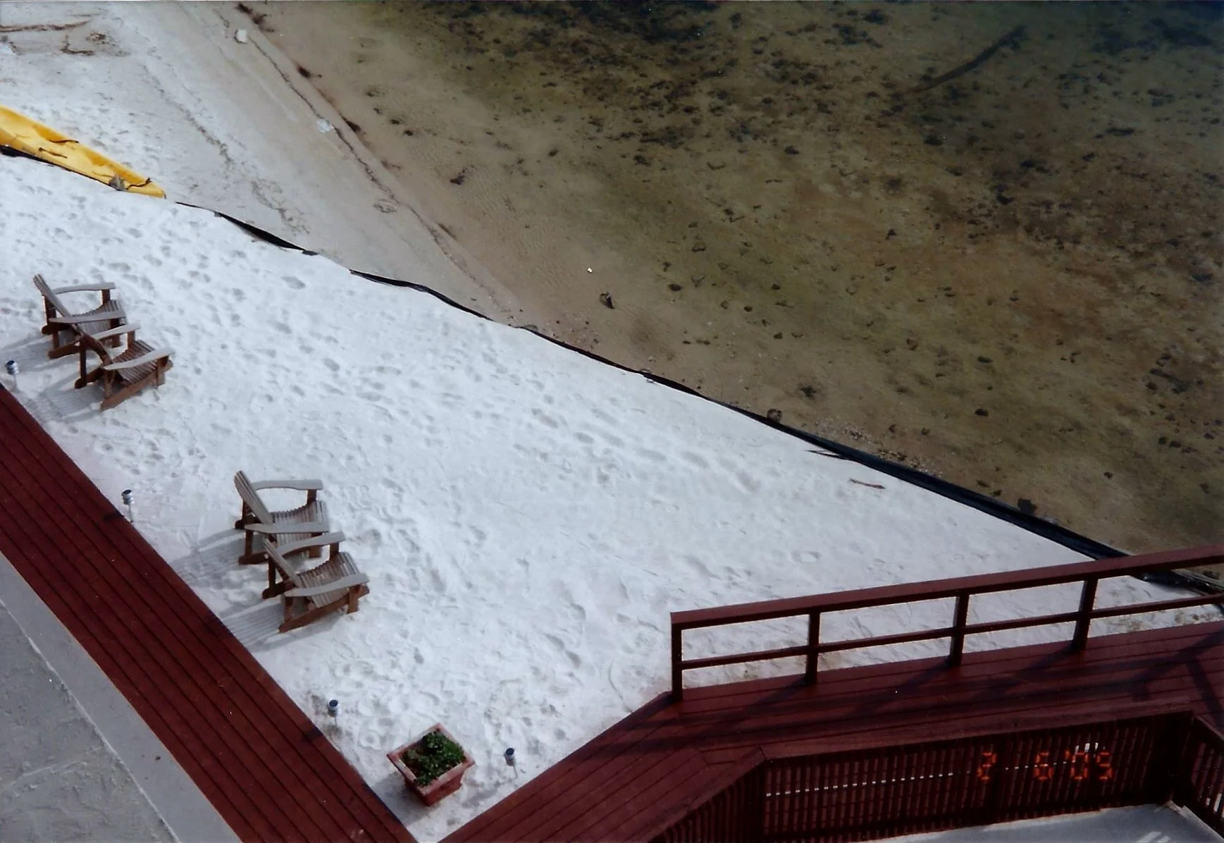 Restained deck and walkway.