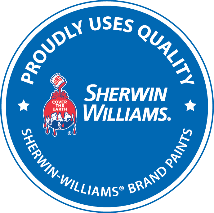 Sherwin-Williams approved logo showing that Apex Painting and Staining Proudly Uses Quality Paint on our projects