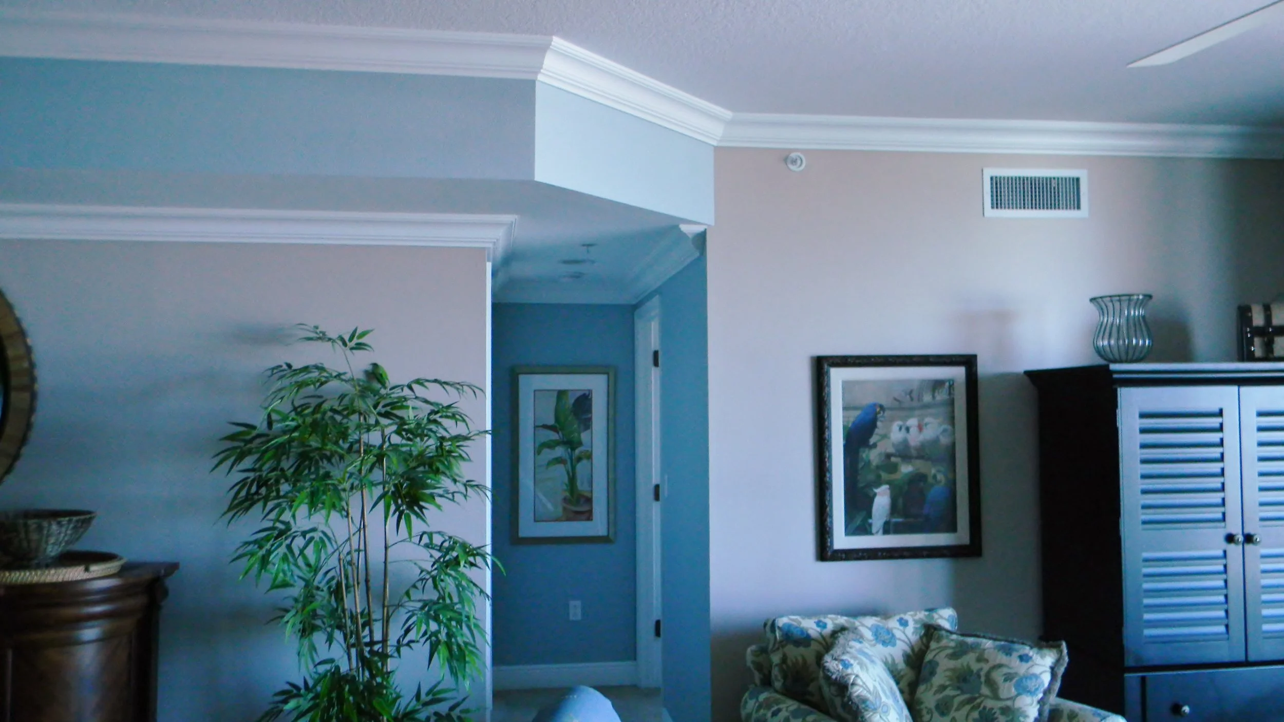 Repainted interior with multi-color accents.
