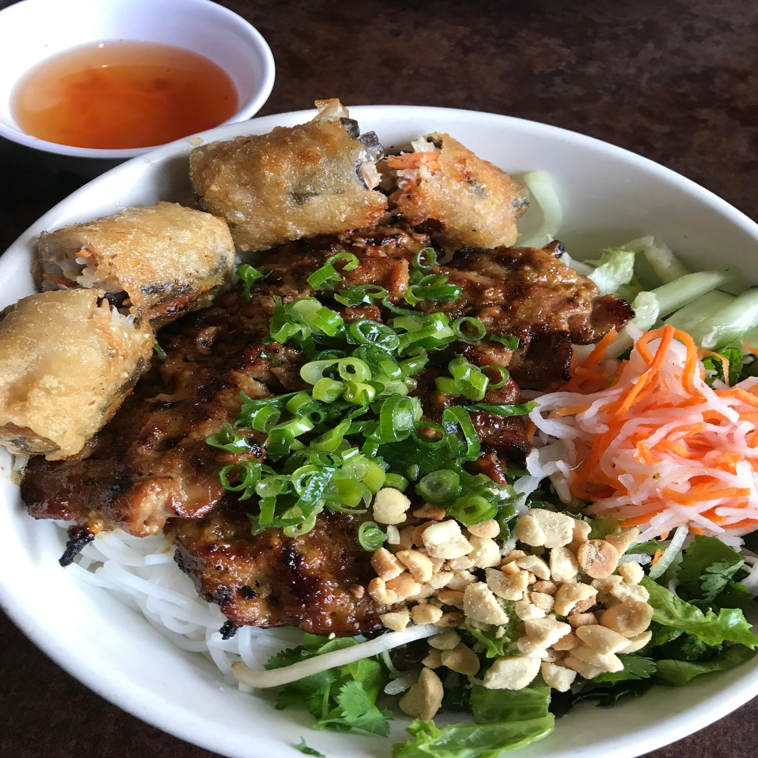 grilled lemongrass pork and imperial roll vermicelli