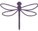 Silhouette of a dragonfly with outstretched wings.