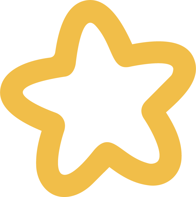 A gold star outline