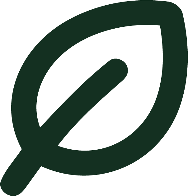 A green leaf icon with a simple, minimalist design.