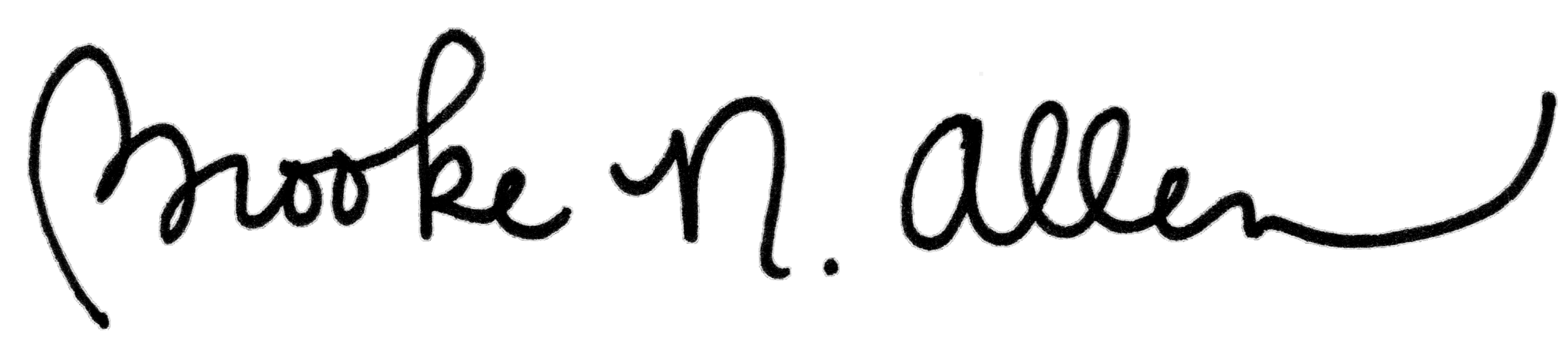 Autographed signature of the founder, Brooke Allen