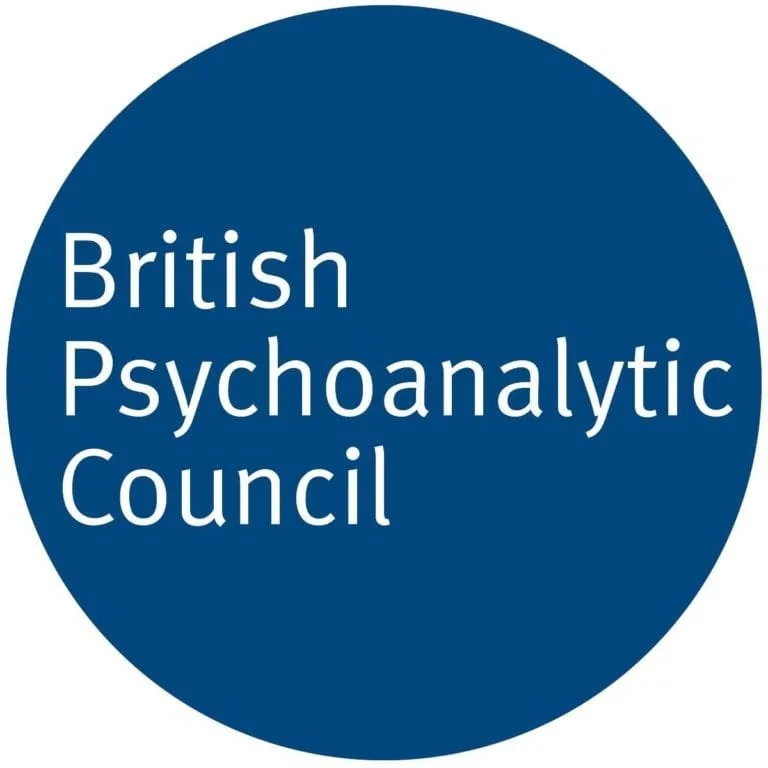 Logo of the British Psychoanalytic Council featuring a dark blue circle with white text inside