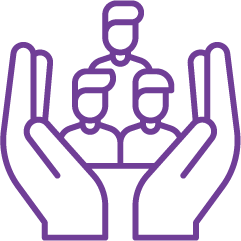 Hands protecting a family, representing abuse protection legal support