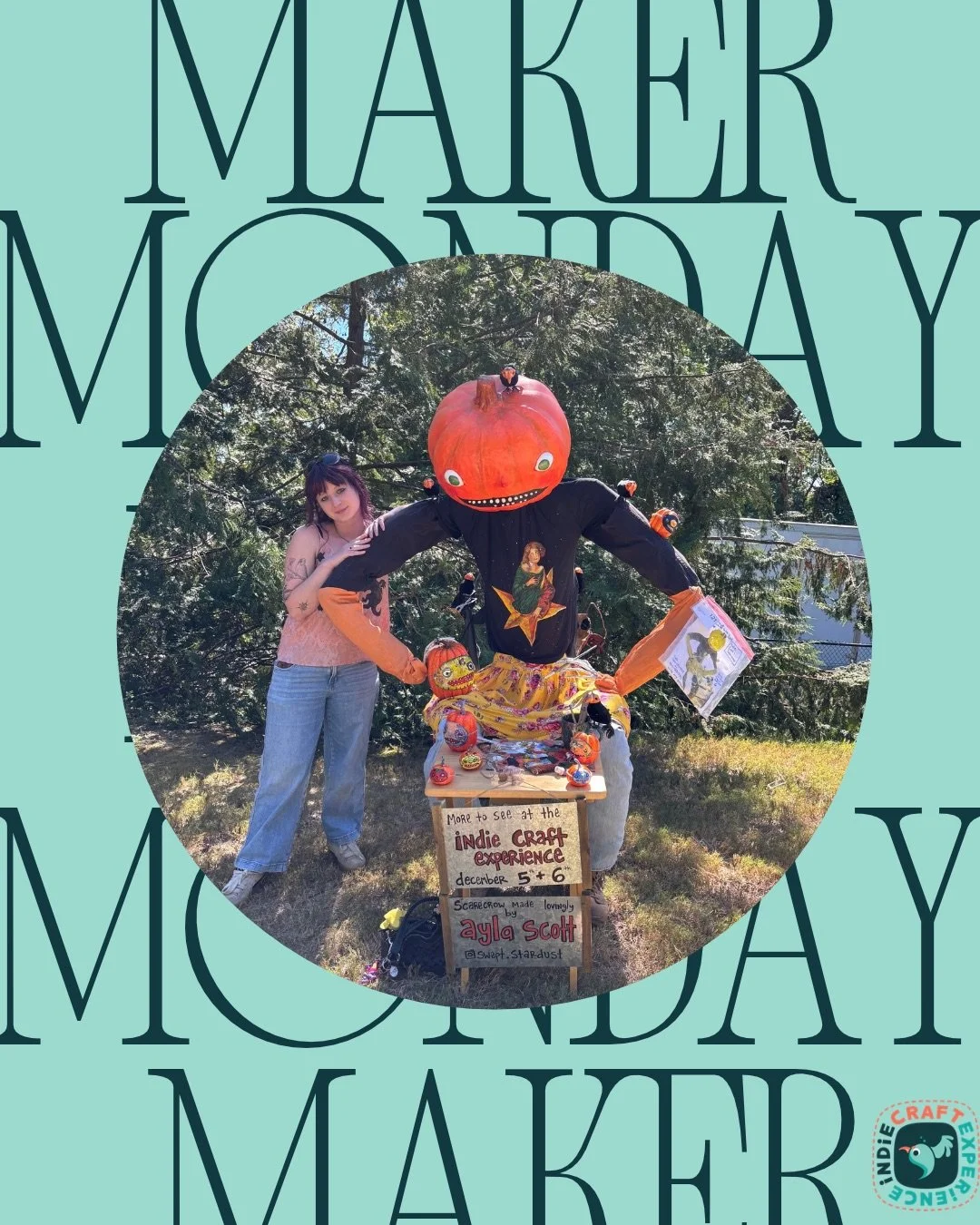 It&rsquo;s Maker Monday! And today we&rsquo;re putting the spotlight on Ayla of @swept.stardust.

Ayla was hand-picked to create this year&rsquo;s Indie Craft Experience scarecrow at the @atlbotanical, and honestly, we couldn&rsquo;t have dreamed up 