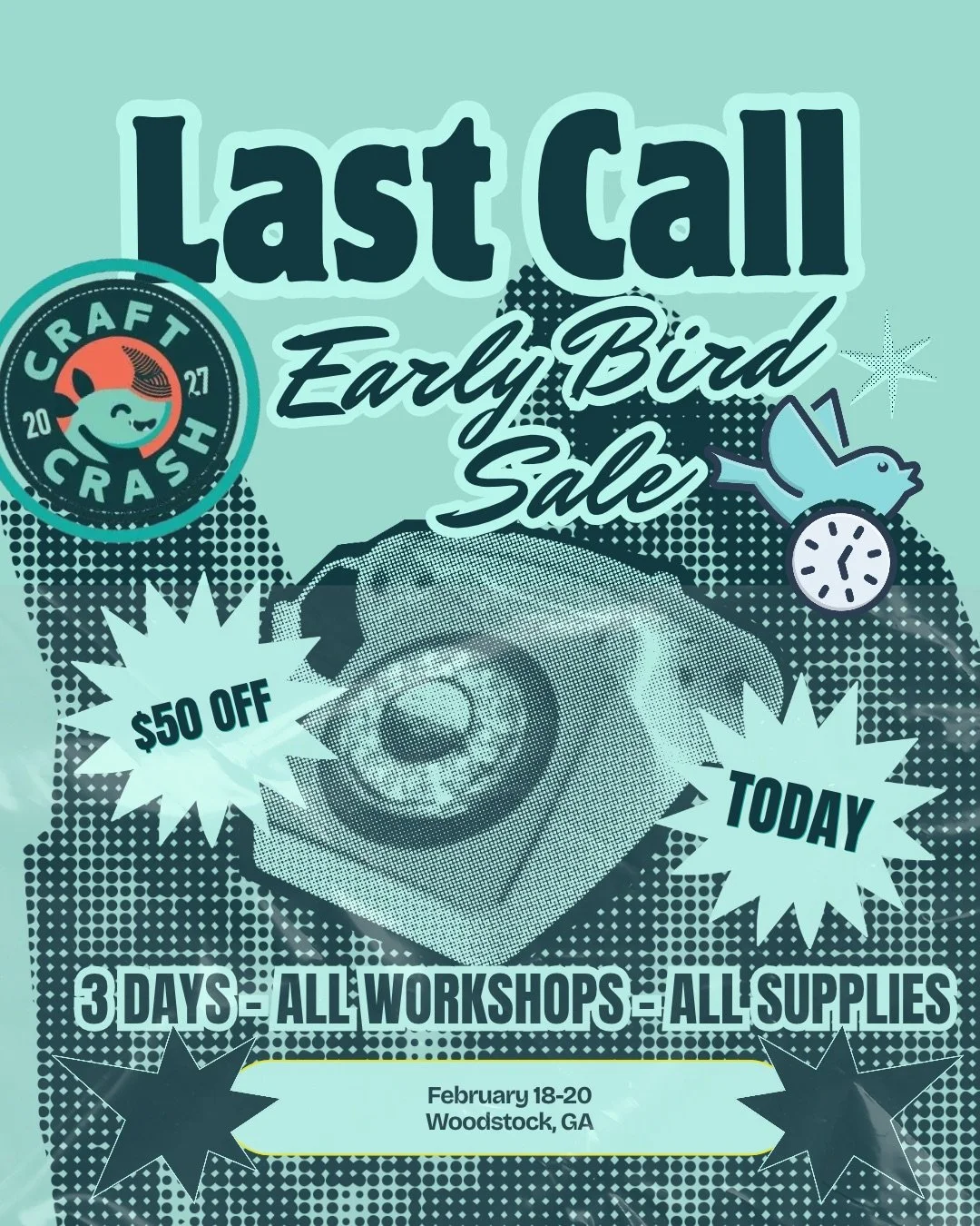 LAST CALL FOR EARLY BIRD PRICING on our first professional development conference for makers!

This is your sign to stop thinking about it and start making plans.

Today is the LAST DAY to save $50 on your CraftCrash registration! For just $245, you 