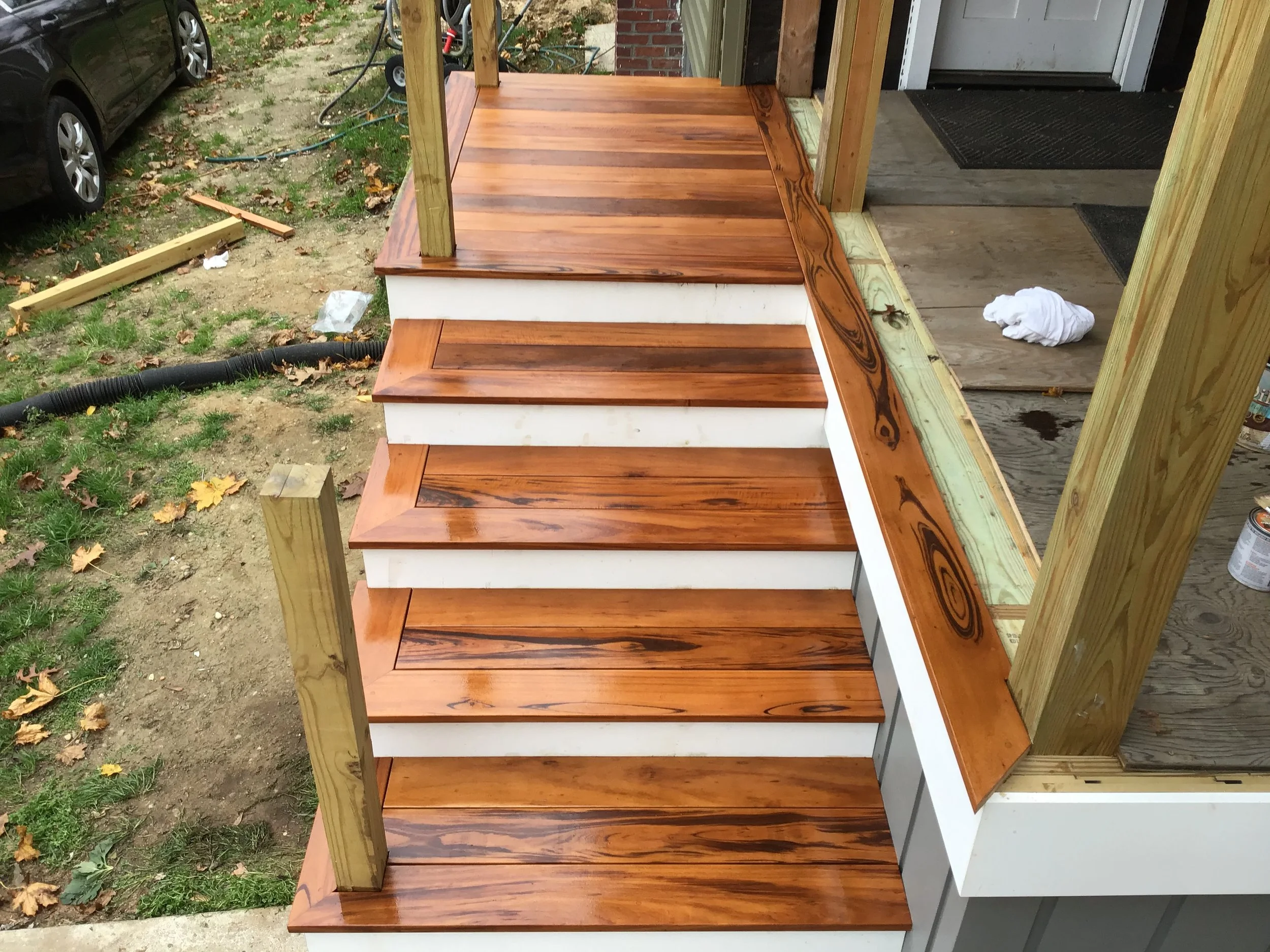 Tigerwood stairs in progress