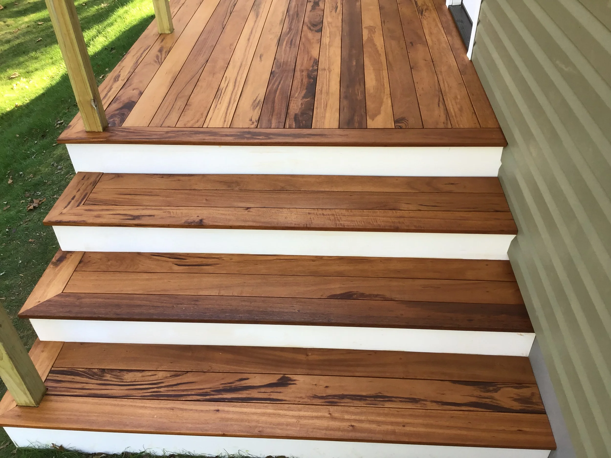 Tigerwood stairs upclose