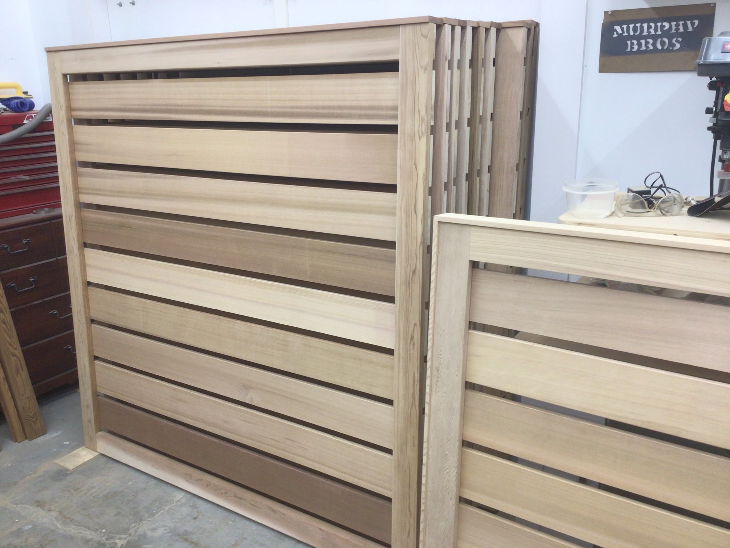 Custom cedar fencing in progress