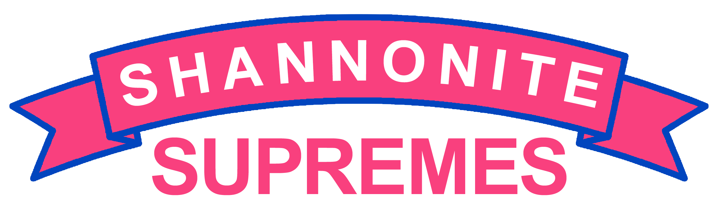 Shannonite Supreme logo with pink and blue banner design