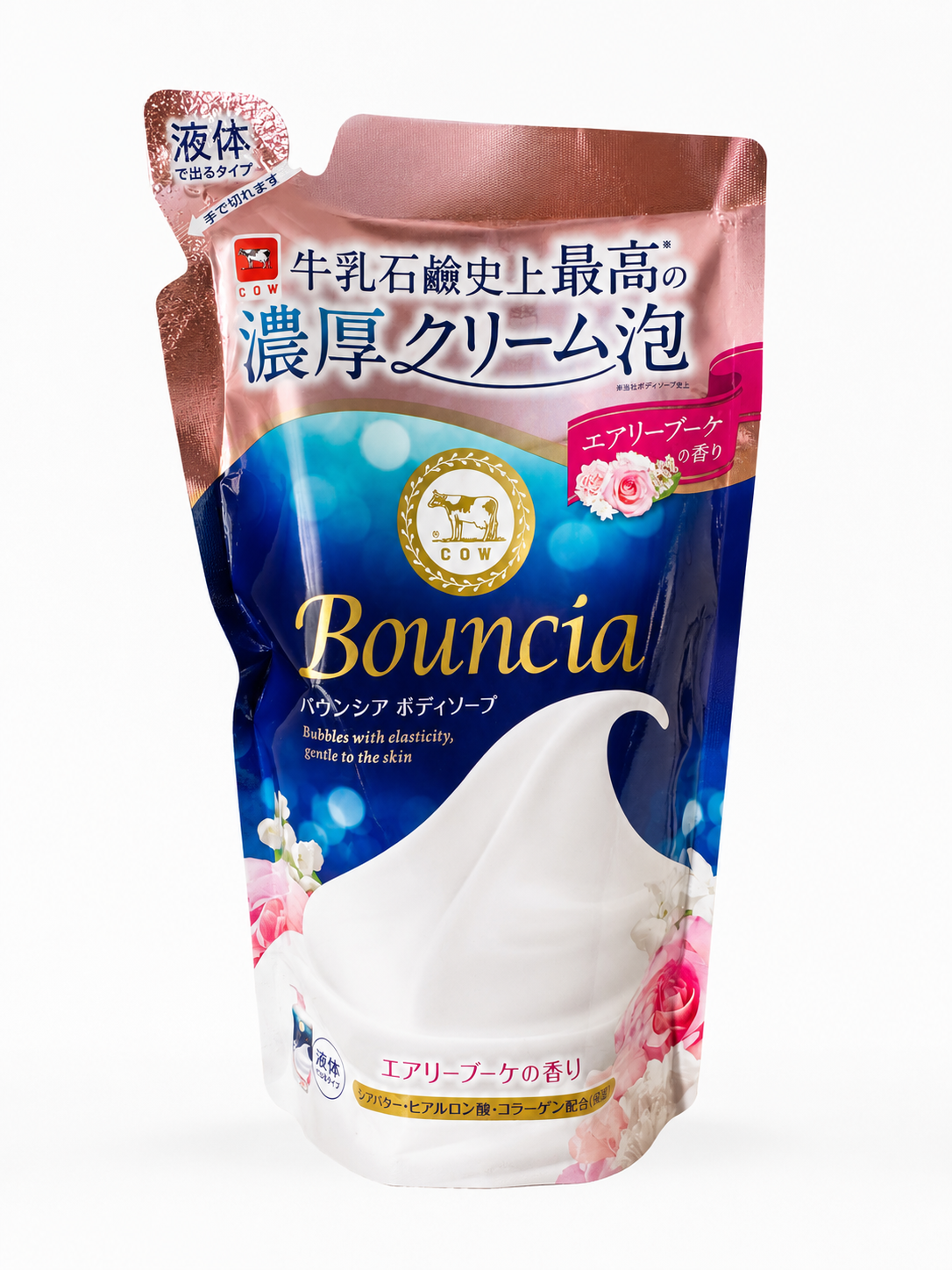 Cow Brand Bouncia Body Soap Refill Air Bouquet Scent 360ml