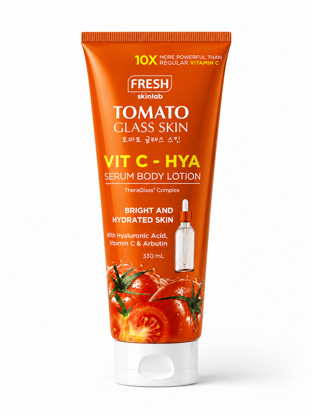 Fresh Skinlab Tomato Glass Skin Vit C-Hya Serum Body Lotion 330ml
