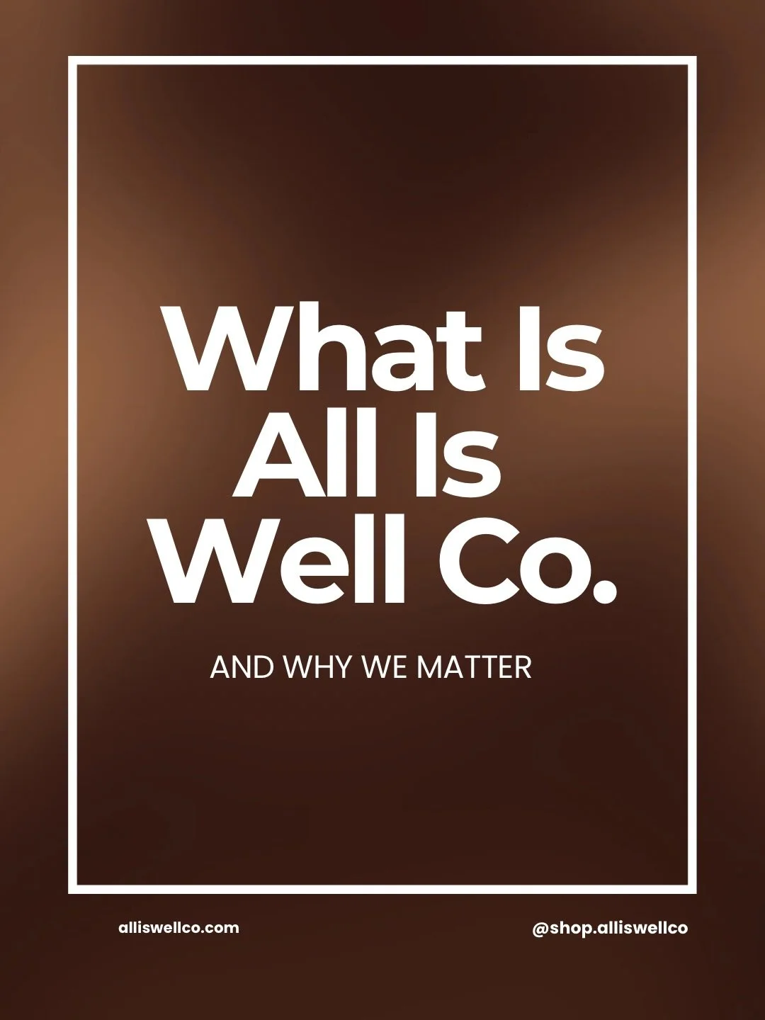 There&rsquo;s a reason All Is Well Co. exists. 🤍

Wellness isn&rsquo;t just about what we do when life feels overwhelming&mdash;it&rsquo;s about how we intentionally care for ourselves every day.

Our mission is to make wellness feel more accessible