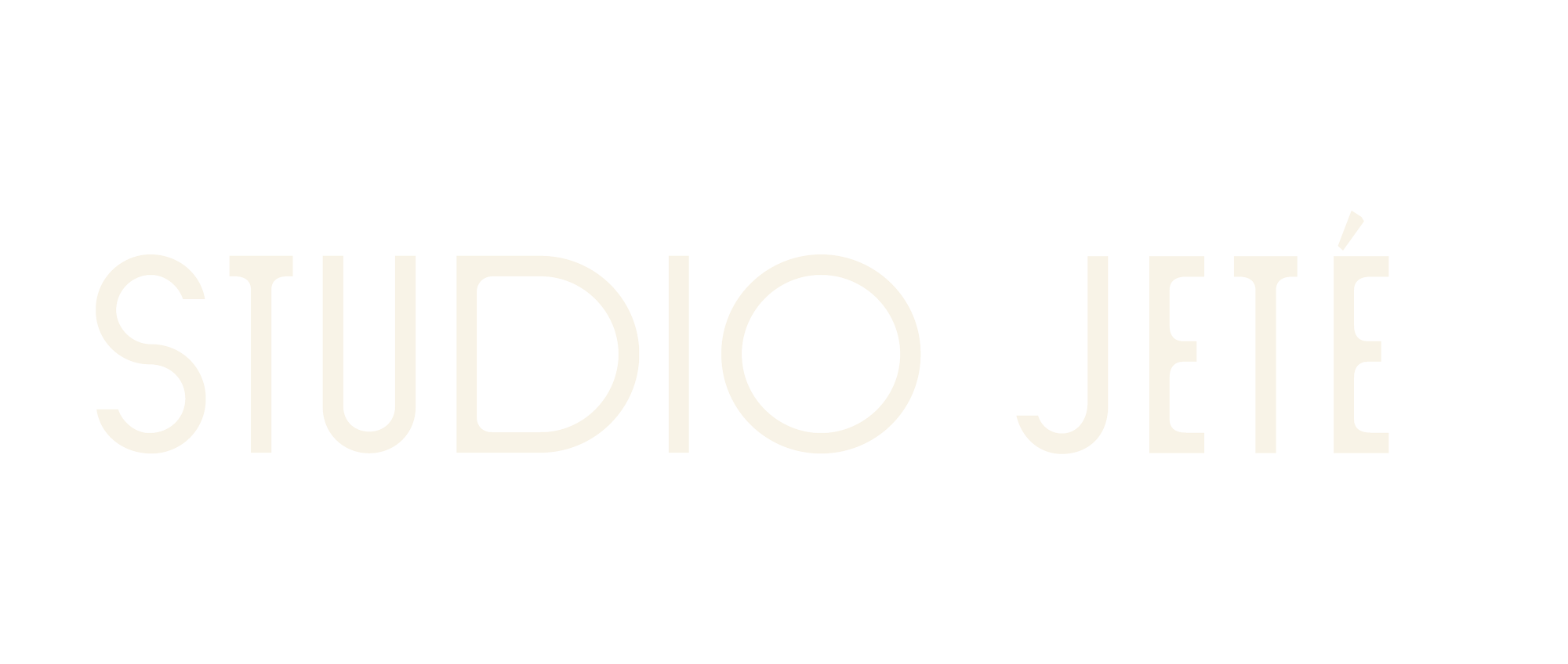 The image shows a white background with the words 'STUDIO' and 'JÉRÉ' faintly visible in large, light-colored text behind the main text.