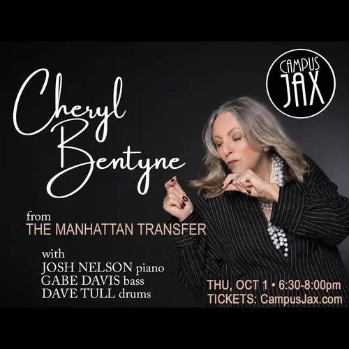 Cheryl Bentyne makes her Campus JAX debut in Newport Beach this Thursday, October 1, with &ldquo;Cheryl Sings Her Faves,&rdquo; joined by Josh Nelson, Gabe Davis and Dave Tull.

If you&rsquo;re in the area, don&rsquo;t miss it!

🎟️ Tickets + details