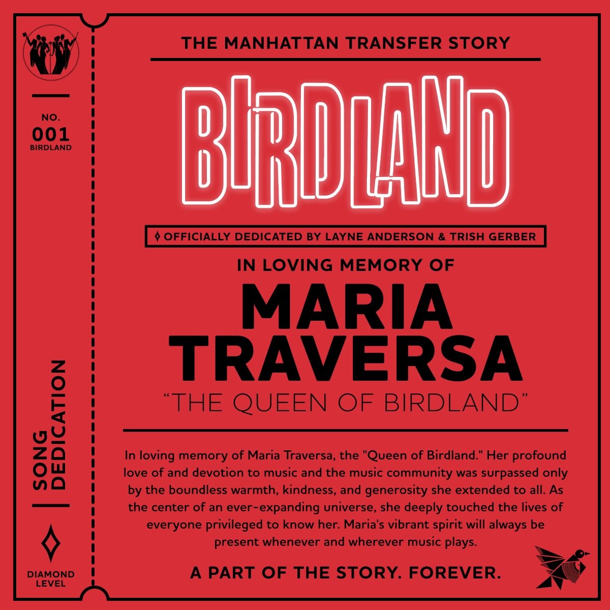 Thank you to everyone who has contributed and helped us move closer to the finish line. 

We&rsquo;re honored to highlight our first Song Dedication from Layne Anderson and Trish Gerber, who dedicated &ldquo;Birdland&rdquo; in loving memory of Maria 