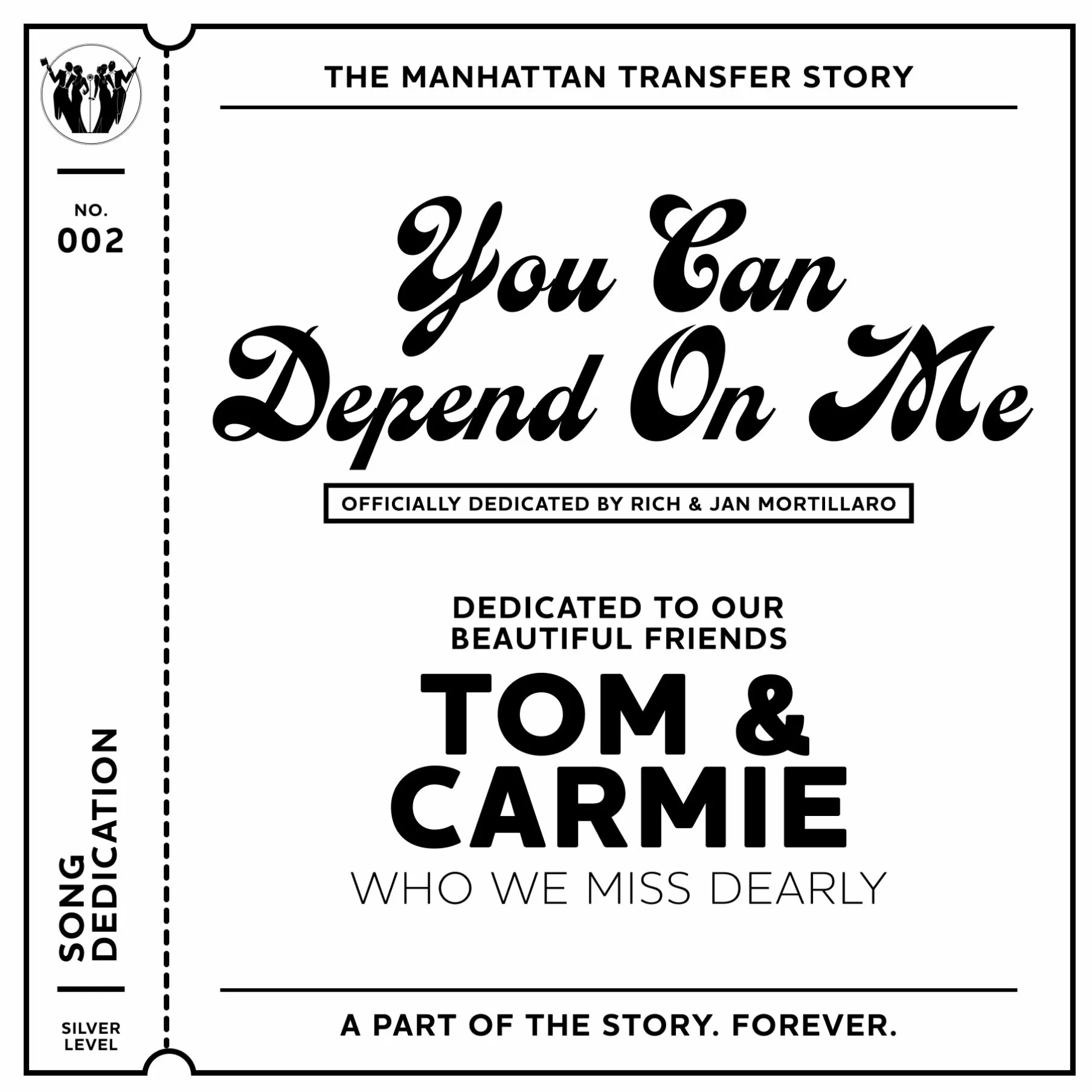 Another song has officially been dedicated! ❤️

A special thank you to Rich &amp; Jan Mortillaro for dedicating &ldquo;You Can Depend On Me&rdquo; to their dear friends, Tom &amp; Carmie, whom they miss dearly.

Their tribute is now forever part of T