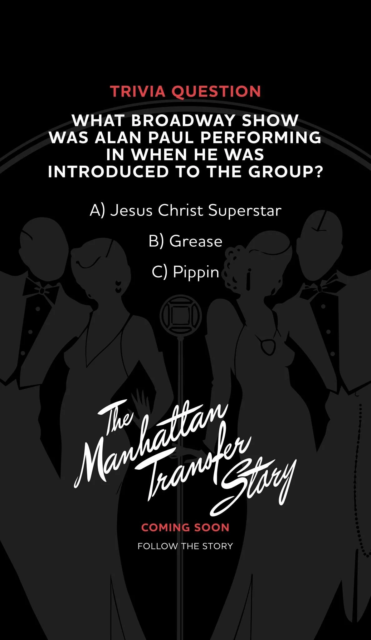 Think you know the answer? Drop your guess in the comments! 👇

Follow The Manhattan Transfer for the answer tomorrow.

#TheManhattanTransfer #ManhattanTransferStory #MusicTrivia
