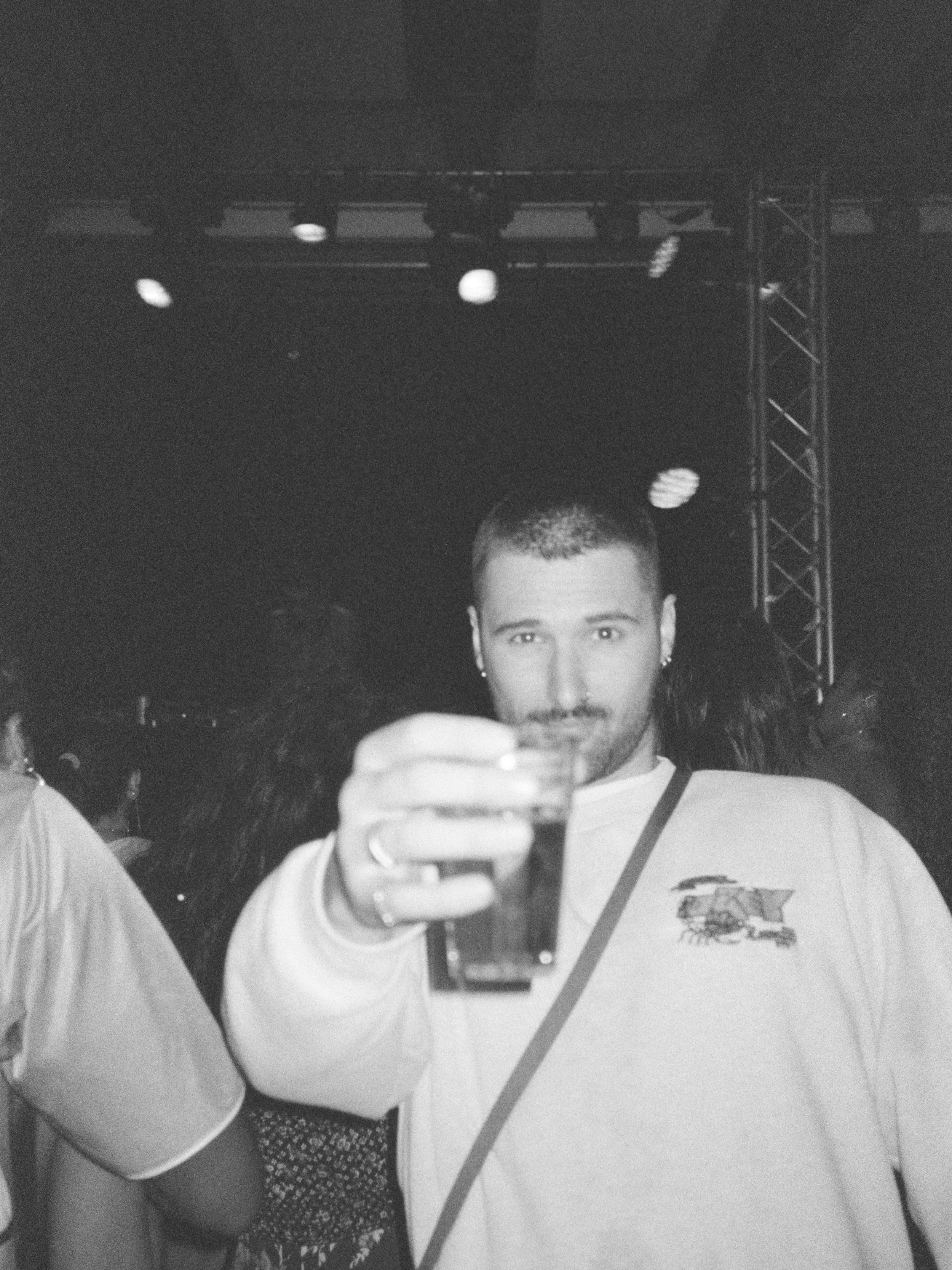 A black and white photo of Leo.