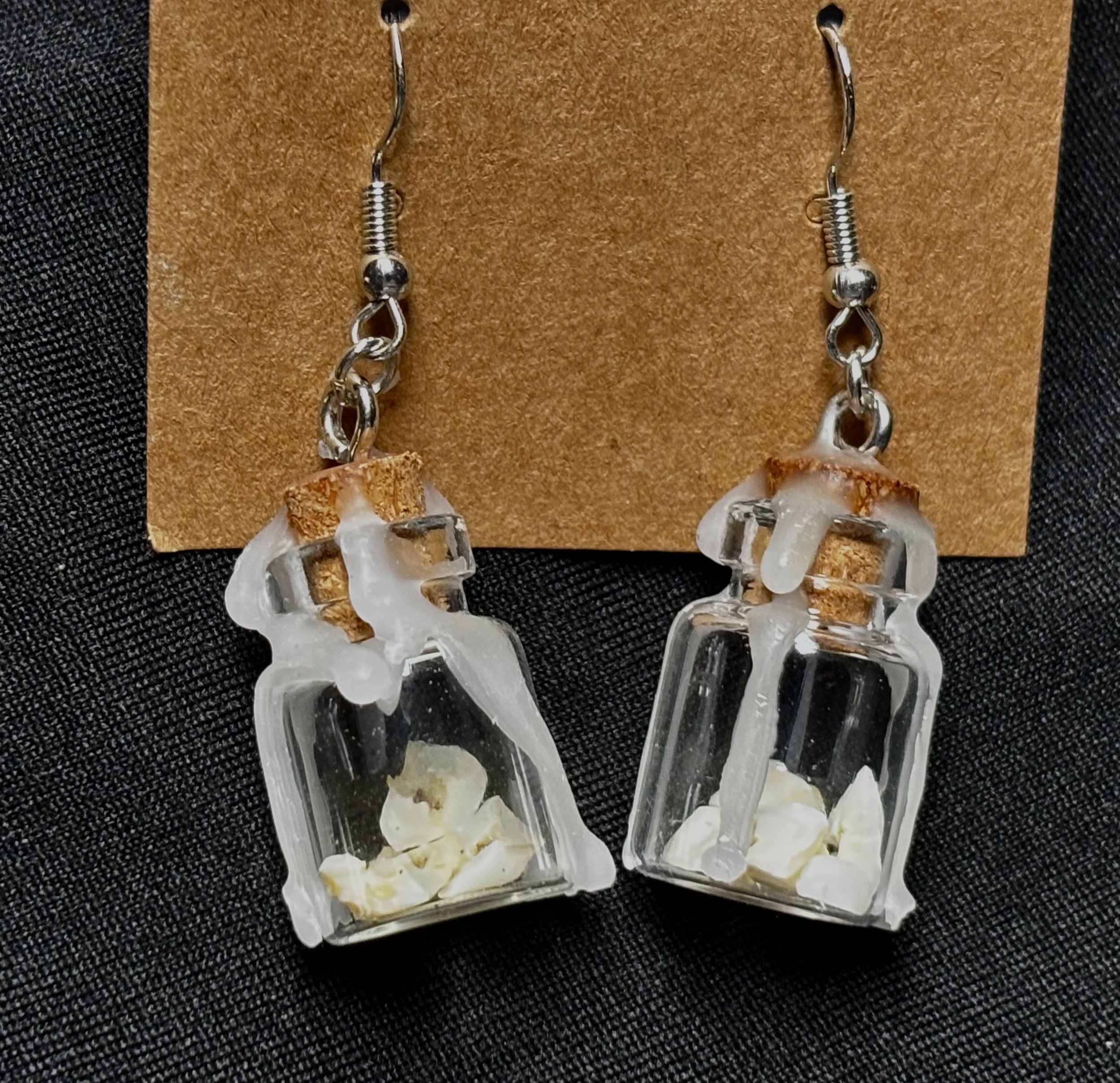 Human teeth oddity jar earrings