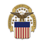 The Great Seal of the United States featuring an eagle holding an olive branch and arrows with a shield on its chest
