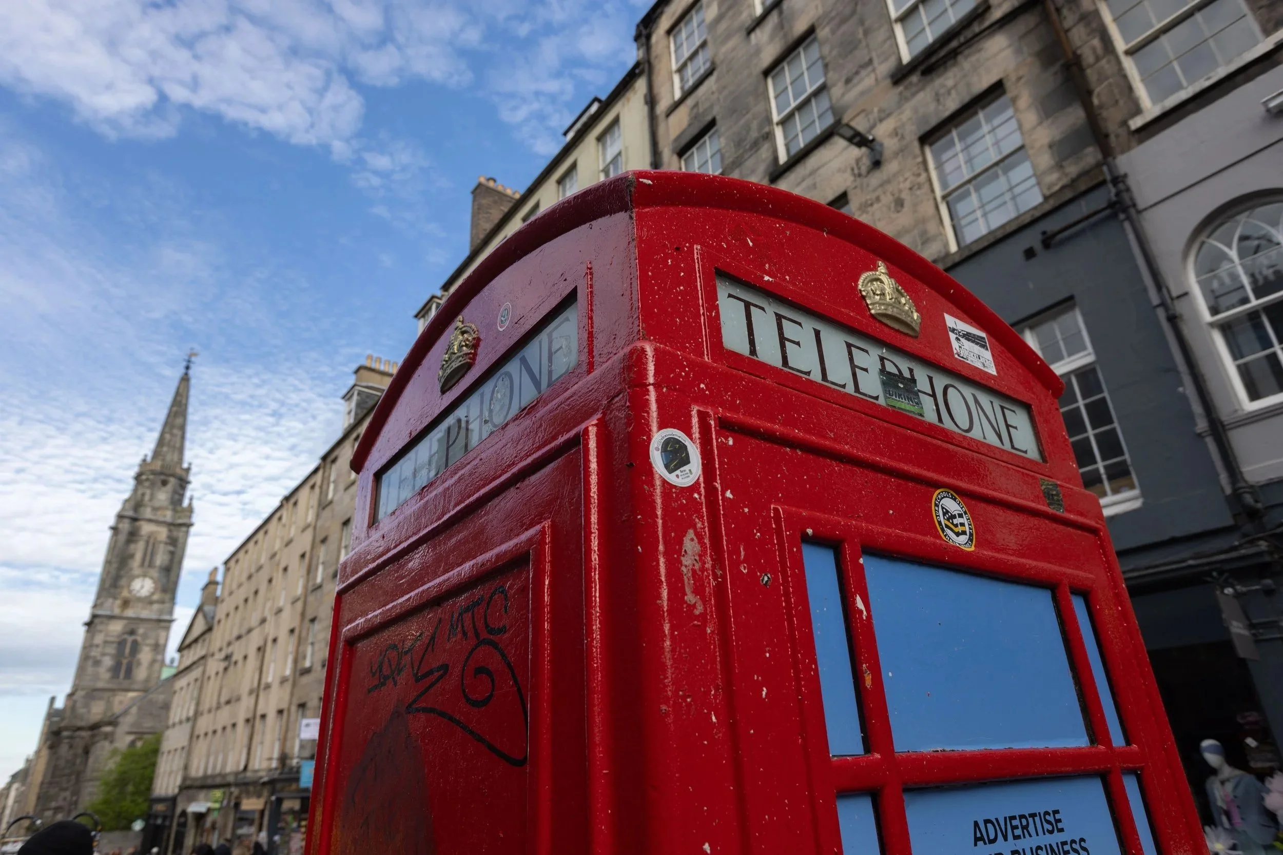 A U.K. staple in, the red telephone booth. 